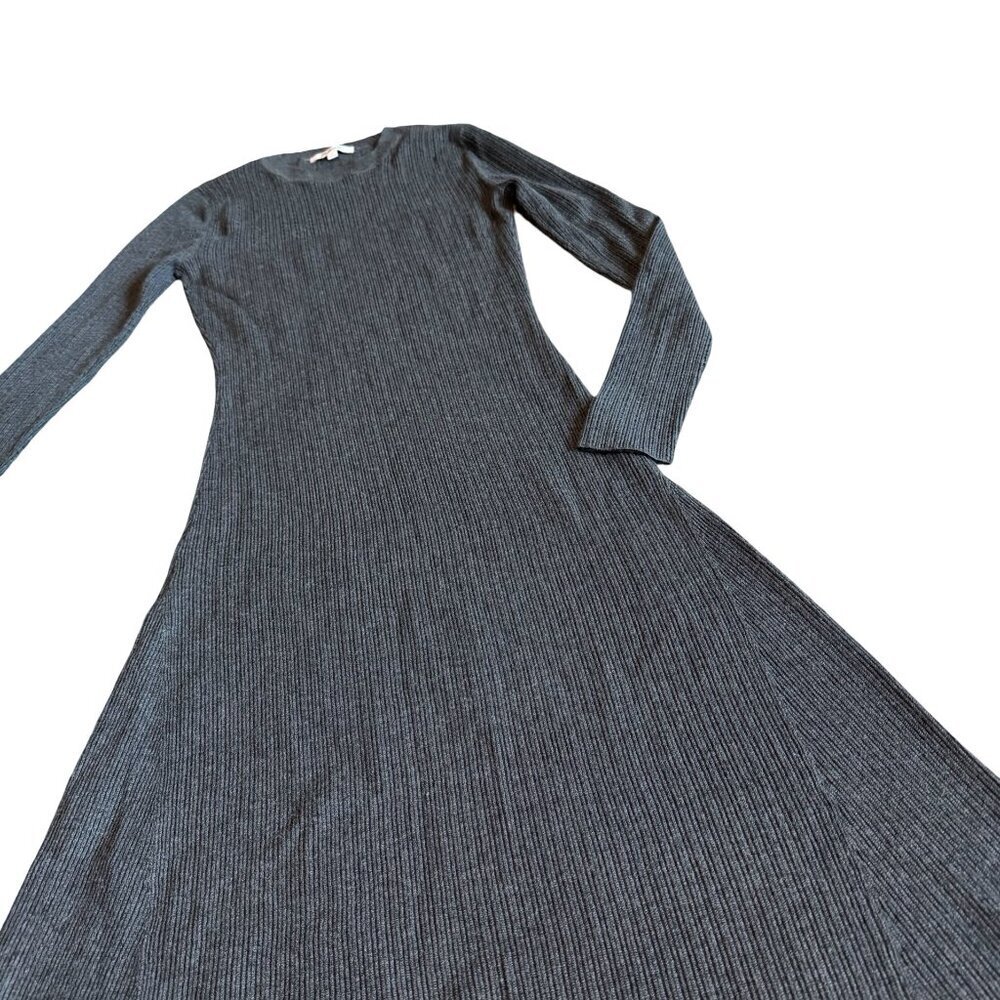 Madewell Dark Grey Pullover Sweater Dress Stretch Midi Length Size Small Women's - Picture 5 of 11